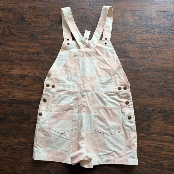 Anthropology Checkered Overalls Cotton Hipster Hippie Romper Hutch Shorts - Picture 5 of 14